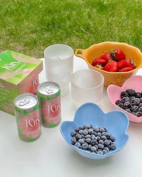 Kin euphorics, blueberries, blackberries, strawberries Kin Euphorics Aesthetic, Kin Euphorics, Summer Brunch, Florida Girl, Blueberries, Blackberry, Strawberries, Florida, Quick Saves