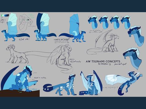 Animated Wings Of Fire, Wings Of Fire Animated Wings, Wings Of Fire Animation, Tsunami Wings Of Fire, Tsunami Wof, Fire Concept Art, Animated Wings, Fire Wings, Dragon Anatomy