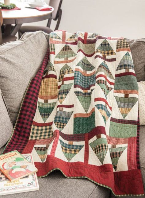 What are your holiday plans this year?! The holidays should be enjoyed with loved ones, good food, and cozy surroundings – like under this quilt! 🎄✨ Pattern designed by Connie Kauffman. Find it here: Christmas Quilt Blocks, Heart Quilt Pattern, Light Quilt, Christmas Quilt Patterns, Quilt Pattern Download, Pieced Quilts, Classic Christmas Tree, Quilted Gifts, Holiday Quilts