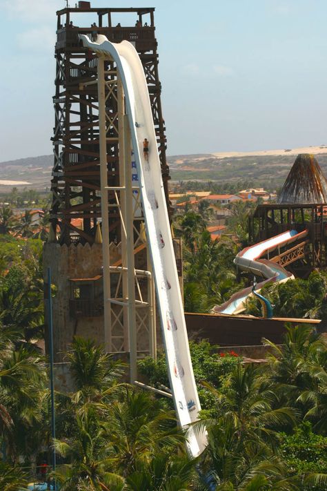 The world’s tallest water slide, Insano, Fortaleza, Brazil. Cool Water Slides, Big Water Slides, Wild Waters, Parc D'attraction, Beach Park, Kamikaze, Waterpark, Water Slide, Boeing 747