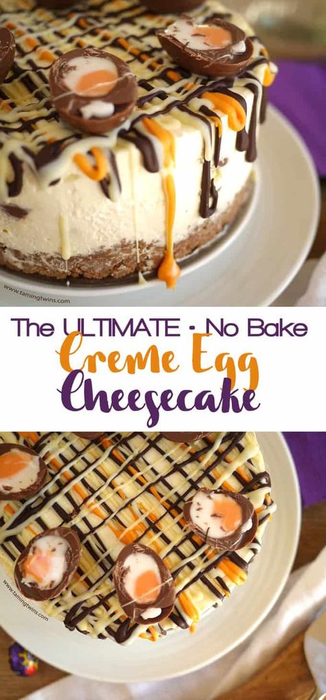 Cheesecake Recipe No Bake, Biscuits Butter, Cream Cheese Whipped Cream, Cream Eggs, Creme Eggs, Yellow Food, Cadbury Creme Egg, Cream Icing, Chocolate Biscuits