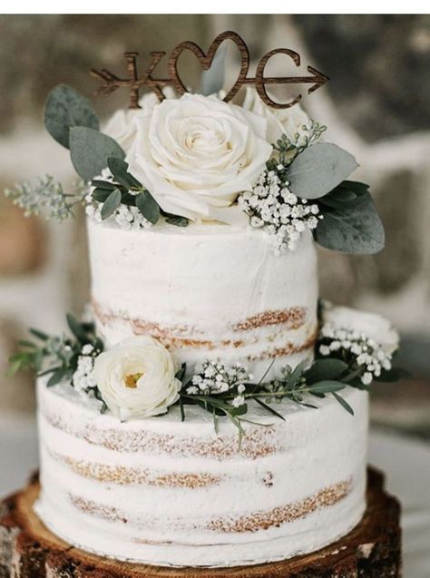 Poconos Wedding, 2 Tier Wedding Cakes, Boho Wedding Cake, Cake With Flowers, Small Wedding Cakes, Dream Wedding Cake, Wedding Cake Rustic, Rustic Wedding Cake