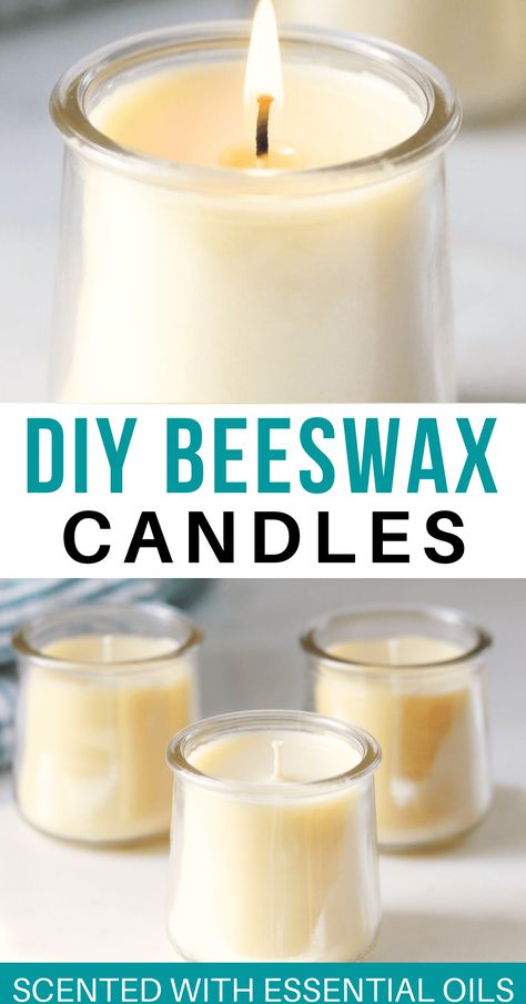 Homemade candles are such a fun thing to make and give as gifts, or just use throughout your home! In this post I'm going to show you just how easy it is to make beeswax candle recipes with essential oils, and tell you why you should consider swapping out store-bought candles for homemade! Candle Recipes With Essential Oils, Beeswax Crafts, Essential Oil Candle Recipes, Homemade Beeswax Candles, Scent Recipes, Homemade Candle Recipes, Beeswax Recipes, Essential Oil Candles Diy, Candles With Essential Oils