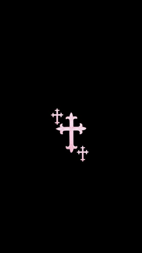 #pink #cross #jesuslovesyou Black Pastel Wallpaper, Cross Wallpaper Iphone Aesthetic, Cross Astetic Wallpaper, Cross Lockscreen, Wallpaper Sideways, Y2k Cross Wallpaper, Aesthetic Cross Wallpaper, Black Cross Wallpaper, Cute Cross Wallpapers