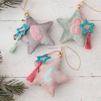 Craft Ideas by Craft Type | Hobbycraft Personalised Gifts Handmade, Personalised Christmas Decorations, Crafts To Make And Sell, Cricut Craft Room, Cricut Machine, Star Decorations, Cricut Creations, Personalized Decor, Crafting Ideas