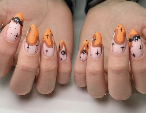 Maquillage Yeux Cut Crease, Holloween Nails, Witchy Nails, Halloween Acrylic Nails, Cute Halloween Nails, Pumpkin Nails, October Nails, Smink Inspiration, Her Nails