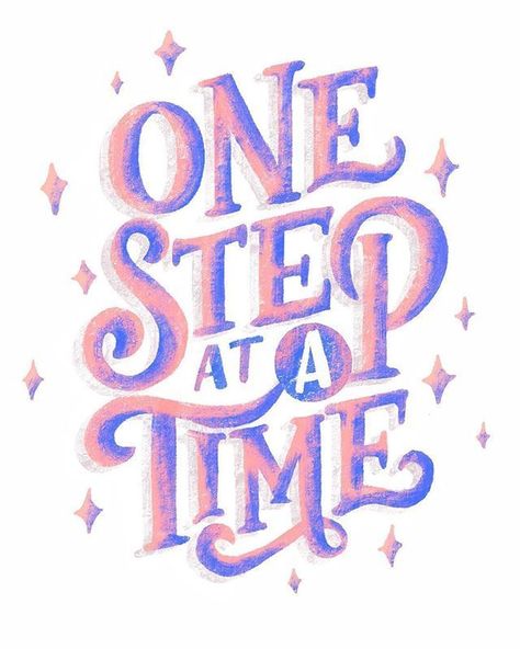 1,134 Likes, 57 Comments - Huyen Dinh (@misshuyendinh) on Instagram: “My daily mantra is “One step at a time.” @Goodtype #GoodtypeTuesday #GoodtypeMantra ✨ I don't have…” One Step At A Time Quote, Strong Typography, Typography Designs, Quotes Arabic, Hand Lettering Inspiration, Modern Lettering, Procreate Lettering, Ipad Lettering, One Step At A Time