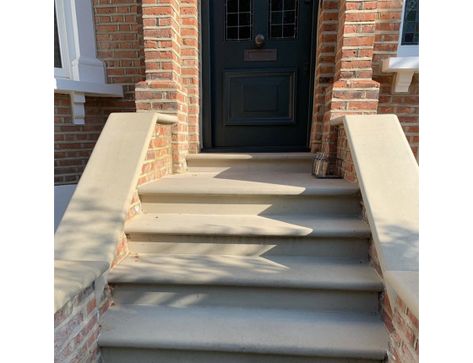 Front Steps Stone, Porch Wall Tiles, Edwardian House Exterior, Front Garden Ideas Driveway, Garden Ideas Driveway, Porch Stairs, Front Door Steps, Tile Steps, Step Stones