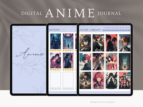 anime journal digital planner for anime fan notebook anime tracker digital itinerary anime review template anime collection japanese tv book Digital Journal Aesthetic, Template Anime, Review Template, Anime Journal, Anime Reviews, Journal Digital, Anime Collection, Journal Aesthetic, Digital Journal