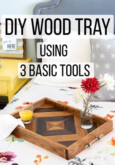 So cool! How to build a DIY wood tray for serving or handmade gift. Great simple but shabby chic and rustic with handles! #anikasdiylife Diy Wood Tray, Diy Serving Tray, Fine Woodworking Project, Wood Trays, Unique Woodworking, Scrap Wood Projects, Wood Working Gifts, Serving Tray Wood, Wood Working For Beginners