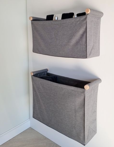 Wall Storage For Clothes, Wall Storage Baskets, Wall Hanging Laundry Baskets, Hanging Wall Storage, Small Space Toy Storage, Blanket Hooks On Wall, Kids Wall Storage, Bedroom Wall Storage, Kids Hanging Storage