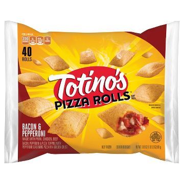 Totino's™ Bacon & Pepperoni Pizza Rolls 19.8 oz Pizza Rolls Totinos, Grocery Aesthetic, Totinos Pizza, Pizza Variety, Totinos Pizza Rolls, Butterfly Snacks, Pepperoni Pizza Rolls, American Sweets, Prepper Pantry