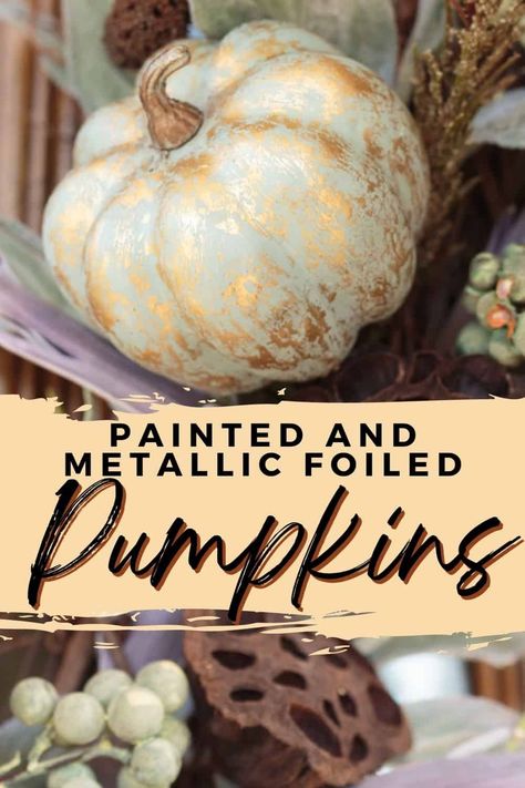 Metallic Pumpkins, Pumpkin Decorating Ideas, Creative Pumpkin Decorating, Peter Pumpkin, Pumpkin Stands, Pumpkin Eater, Hand Painted Pumpkin, Foam Pumpkins, Creative Pumpkins