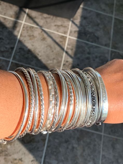 West Indian Bangles, Silver Bracelet Stack, Chunky Jewelry, Dope Jewelry, Handmade Wire Jewelry, Stacked Jewelry, Funky Jewelry, Jewelry Lookbook, Hippie Jewelry