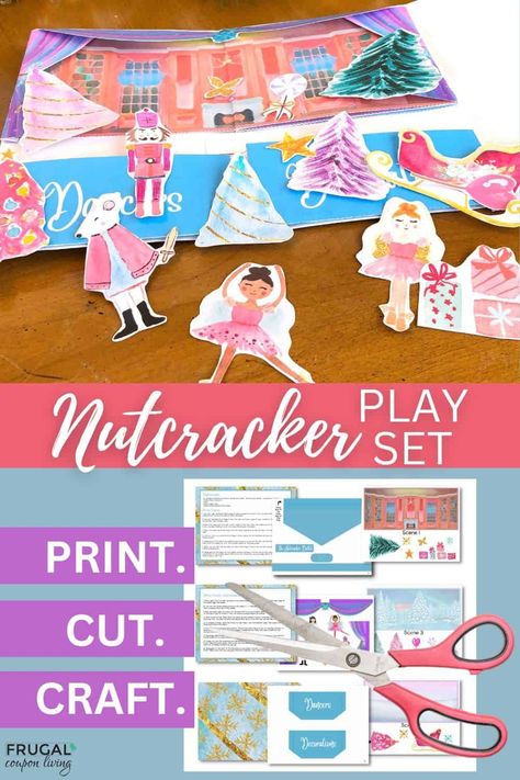 Dramatic Play Christmas, Nutcracker Printables, Nutcracker Scene, Printable Nutcracker, Nutcracker Christmas Party, Pretend Play Printables, Nutcracker Crafts, Fun Holiday Games, Printable Paper Dolls