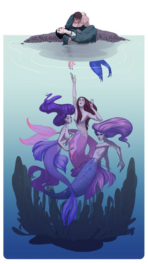 Mermaid And Human Art, Mama Wata, Captured Mermaid, Mermaid Transformation, Princesas Disney Anime, Mermaid Drawings, Mermaid Pictures, Mermaids And Mermen, Mythology Art