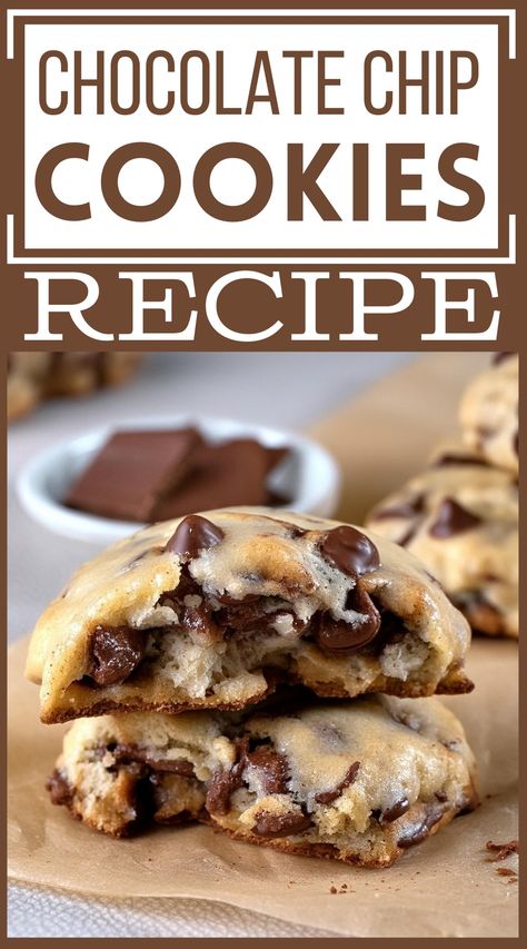 Classic Chewy Chocolate Chip Cookies Recipe Choc Chip Cookies Easy, Chocolate Chunk Cookies Chewy, Easy Chocolate Cookie Recipes, Cholate Chip Cookies, Soft Chocolate Chip Cookie Recipe, Cookie Recipes Chocolate Chip, Easy Chocolate Chip Cookies Recipe, Chocolate Chip Cookies Chewy, Chocolate Chip Cookies Easy