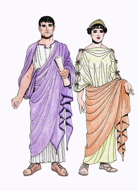 Ancient Rome Clothing, Ancient Roman Clothing, Ancient Greek Costumes, Egyptian Drawings, Roman Clothes, Greek Dress, Roman Characters, Greek Costume, Egyptian Fashion