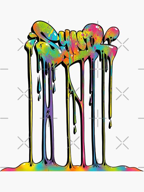 "Synr Rainbow Graffiti Splatter Print" Sticker for Sale by maniakdraws | Redbubble Print Stickers, Top Artists, Wind Sock, Sticker Design, Sell Your Art, Vinyl Sticker, Graffiti, Print Design, Old Things