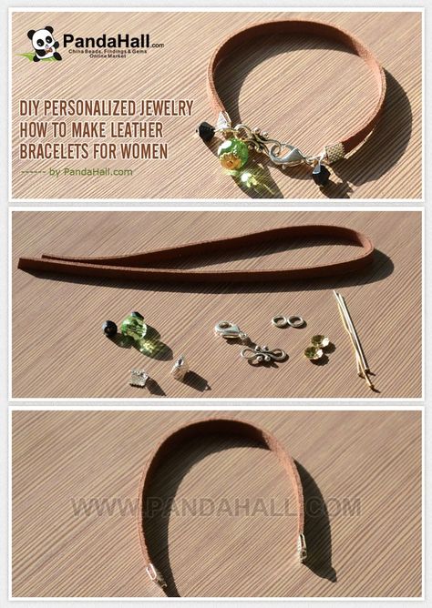 Make Leather Bracelets, How To Make Leather, Trendy Jewerly, Jewerly Making, Jewelry Techniques, Leather Bracelets, Leather Cuffs Bracelet, Jewelry Making Tutorials, Bracelets For Women