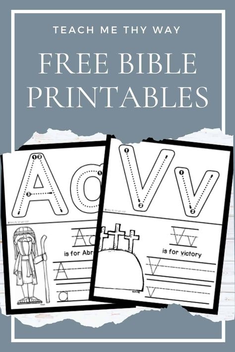 Kindergarten Bible Worksheet, Kindergarten Bible Activities, Christian Preschool Printables, Bible Homeschool Curriculum Free Printable, Bible Alphabet Printables, Pre K Bible Lessons, Bible Alphabet, Bible Printables For Kids, Bible Abc Printables