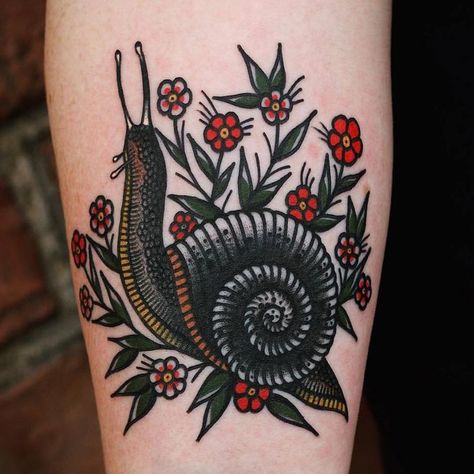 Traditional Tattoo Sleeve Filler, Traditional Tattoo Filler, Snail Tattoo, Dragons Tattoo, Traditional Tattoo Flowers, Tattoo Filler, Traditional Tattoo Sleeve, Tattoos Geometric, Initial Tattoo