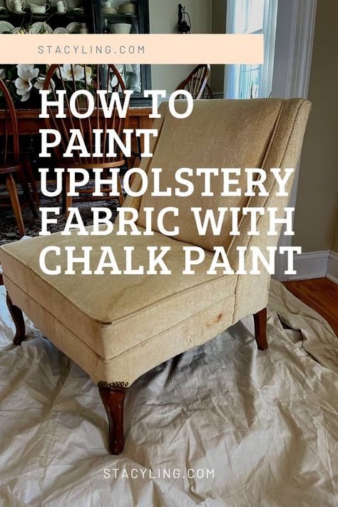 Paint Upholstery Fabric, Painting Upholstery Fabric, Chalk Paint Fabric, How To Paint Fabric, Painting Upholstered Furniture, Painting Fabric Chairs, Painting Fabric Furniture, Paint Guide, Paint Upholstery