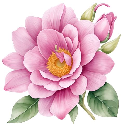 Paper Peonies Tutorial, Flower Clip Art, Watercolor Vintage, Flower Drawing Design, 수채화 그림, Flower Art Images, Floral Backdrop, Flower Prints Art, Flower Clipart