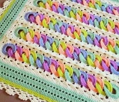 Fabulous Multi-Colored Rings Baby Blanket Free Crochet Pattern - Knit And Crochet Daily Squares Blanket, Crochet Baby Blanket Beginner, Crochet Rings, Crocheted Blanket, Crochet For Beginners Blanket, Crochet Blanket Afghan, Crochet Circles, Google Translate, Crochet Inspiration