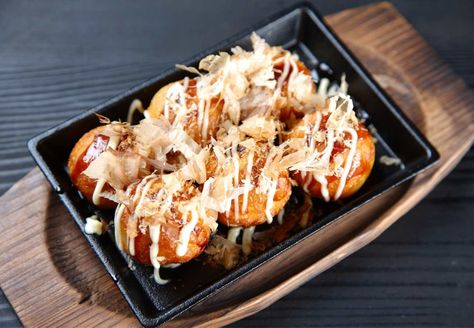 Japanese Takoyaki, Banana Spring Rolls, Onsen Egg, Cheese Pickles, Octopus Balls, Crispy Chicken Burgers, Ramen Restaurant, Dumplings Recipe, Japanese Noodles