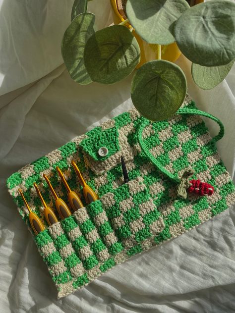 Crochet Instax Case, Crochet Case For Hooks, Bag For Crochet Supplies, Crochet Knitting & Tools, Hook Case Crochet Pattern, Crochet Needle Holder, Beginner Crochet Projects Step By Step, Diy Crochet Hook Case, Crochet Useful Items