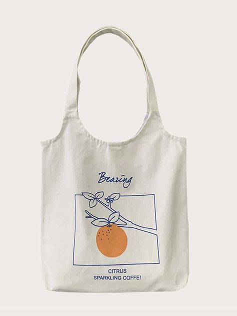 Shopper Bag Design, Shoppers Bag, Fruit Graphic, Anime Tote Bag, Handpainted Tote Bags, Sun Blinds, Minimalist Tote Bag, Colorful Tote Bags, Tote Outfit