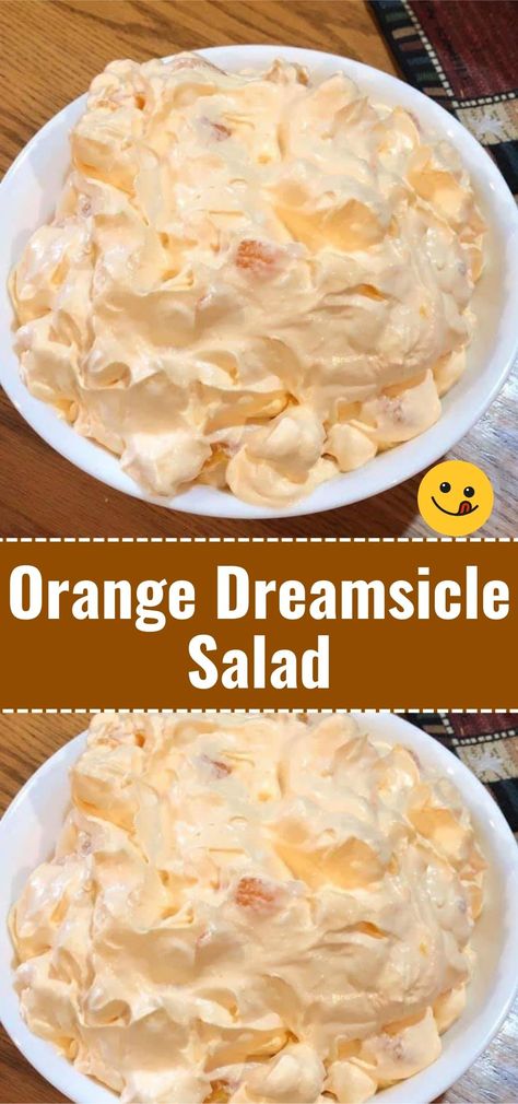 Whisk your palate away to a whimsical world with the Orange Dreamsicle Salad - a creamy, citrusy concoction that’s part dessert, part salad, and wholly delicious. Orange Dream Cicle Salad, Orange Creamsicle Salad Recipe, Orange Dream Sickle Jell-o Salad, Dream Sickle Salad, Orange Pretzel Salad, Orange Dreamsicle Salad, Heaven Dessert, Dreamsicle Salad Recipe, Dreamsicle Salad