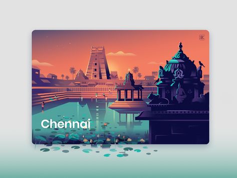 Culture Trip - Chennai by ranganath krishnamani on Dribbble Ranganath Krishnamani, Indian Tourism, House Paintings, Graphic Design Posters Layout, Iconic Poster, Liquid Ink, Flower Arrangements Simple, City Illustration, Poster Layout