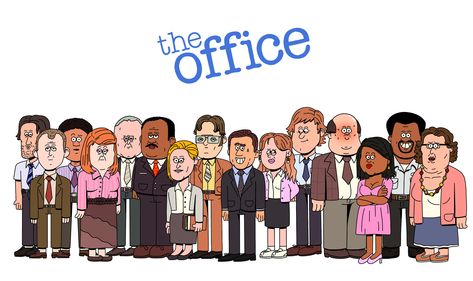 The Office Animated Show on Behance The Office Animated, The Office Cartoon, The Office Serie, Best Of The Office, Office Cartoon, The Office Jim, The Office Characters, Office Jokes, The Office Show