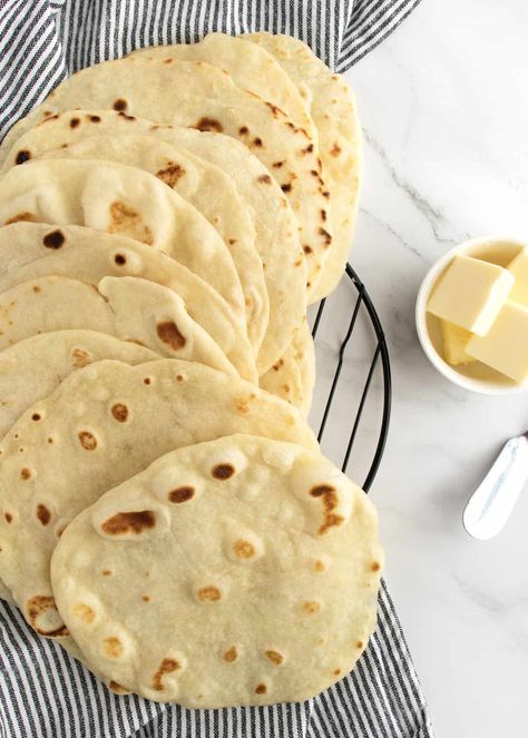 Homemade Flour Tortillas by The BakerMama Authentic Flour Tortillas, Bread Machine Tortilla Dough, Homemade Tortillas Easy, Mexican Flour Tortillas, Tortillas Homemade, Flour Tortilla Recipe, Homemade Tortilla Recipe, Tortilla Recipes, How To Make Flour