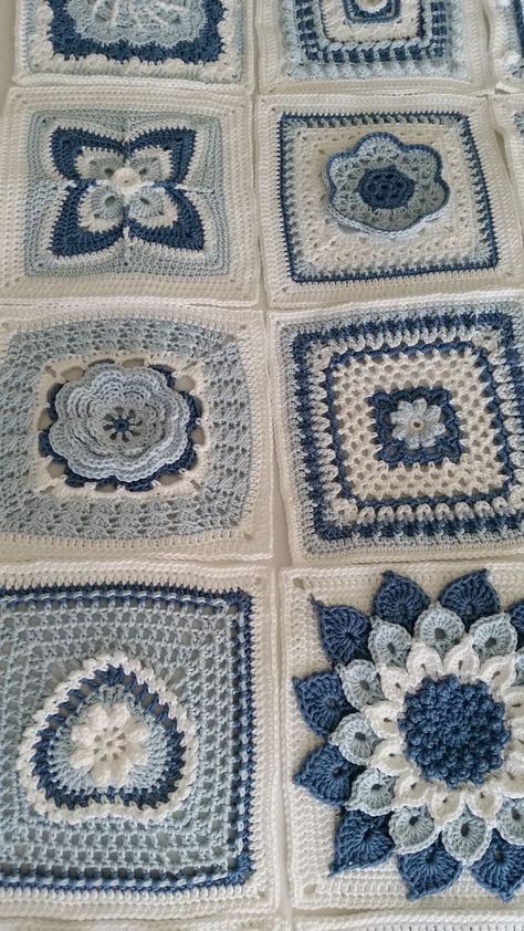 Ravelry: Sharonblignaut's Block A Week Cal 2014 E1E Granny Blanket, Crochet Bedspread Pattern, Crocheted Blanket, Crochet Bedspread, Crochet Blocks, Crochet Quilt, Crochet Square Patterns, Granny Square Crochet Pattern, Crochet Square