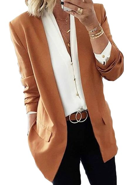 452bf208bf901322968557227b8f6efedesc48857673ri Mode Tips, Slim Fit Blazer, Slim Fit Blazers, Mode Casual, Hipster Fashion, Work Outfits Women, 가을 패션, Business Attire, Business Casual Outfits