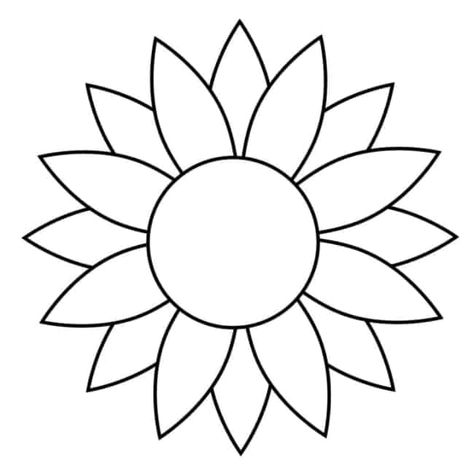 Flower Templates Printable Free, Sunflower Template, Sunflower Stencil, Shamrock Template, Sunflower Coloring Pages, Flower Templates Printable, Sunflower Images, String Art Templates, Flower Pattern Drawing