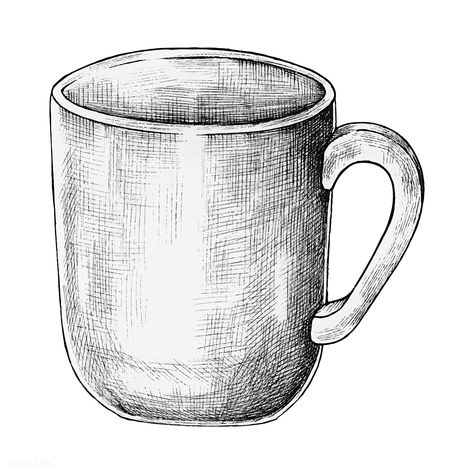 Hand drawn coffee cup vector | premium image by rawpixel.com Empty Coffee Cup, Coffee Cup Vector, Coffee Mug Drawing, Coffee Cup Drawing, Mug Drawing, Soap Homemade, Shadow Drawing, Coffee Vintage, Drawing Tutorials For Beginners