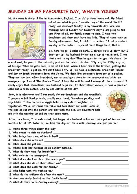 Esl Reading Comprehension, Present Simple Tense, Reading Comprehension Texts, Reading Comprehension For Kids, Esl Reading, Simple Present Tense, Reading Comprehension Lessons, Simple Present, English Activities For Kids