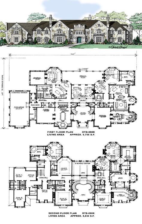 Mansion Plans, Castle Floor Plan, Stair Cases, Modern Castle, Huge Family, House Plans Mansion, Mansion Floor Plan, Dream Mansion, Grand Hall