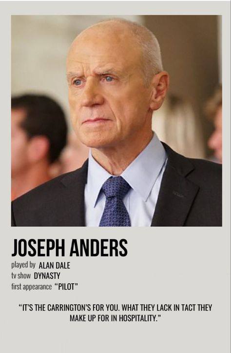 minimal polaroid character poster for joseph anders from dynasty