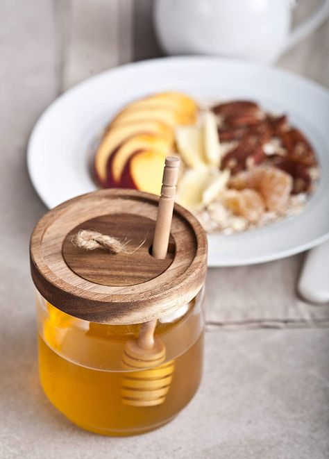 Honey Wand, Modern Honey, Honey Container, Honey Spoons, Honey Dipper, Honey Syrup, Jar Storage, Bee Decor, Glass Holder