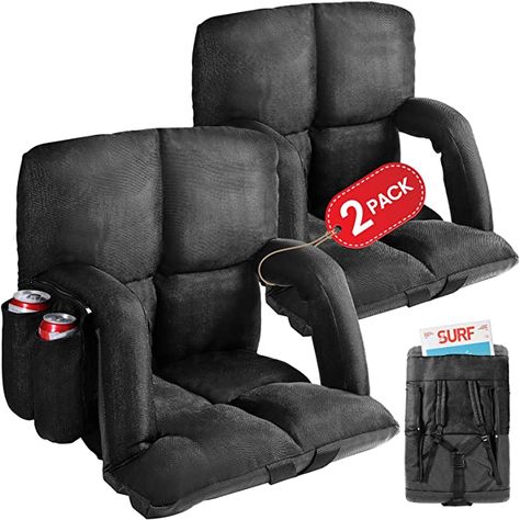 Extra Thick Plus Size Stadium Seats Bleacher Seats with Backs and Cushion, 6 Reclining Positions Stadium Chair for Outdoor Or Indoor 2 Pack Bleacher Seats, Stadium Seats For Bleachers, Bleacher Seating, Stadium Chairs, Stadium Seats, Bleachers, Hunting Gear, Football Outfits, Hiking Equipment