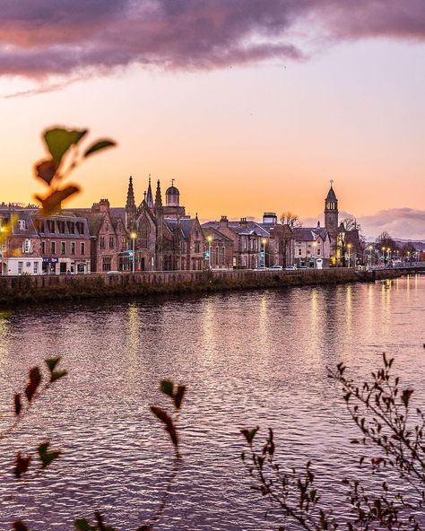 A beautiful sunset on the River Ness in Inverness, Scotland. This city is one of the most underrated places to visit in Scotland. Click through for more pictures on A Lady in London’s Instagram.   #inverness #scotland #river #sunset Places To Visit In Scotland, Romantic Winter Getaways, Scotland Aesthetic, Inverness Castle, Inverness Scotland, Winter Getaway, Inverness, Scotland Travel, Ireland Travel