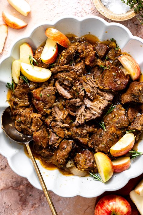 This Apple Cider Braised Pork is fall comfort food at its finest.Tender chunks of pork simmer low and slow with crisp apples, onions, and fragrant herbs in a savory-sweet cider broth. Serve with your favorite roasted veggies and a slice of rustic bread. This one-pot wonder is easy to make and fills your home with a mouthwatering aroma. Whether you're feeding a hungry family or meal-prepping for the week, this cozy dish is sure to become a cool-weather staple.