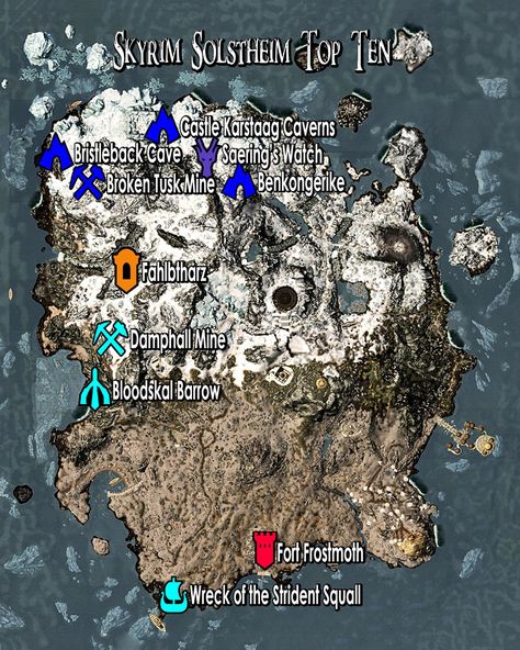 Skyrim Bethesda Skyrim Solstheim, Skyrim Gif, Game Map, Skyrim, Top Ten, Video Game, Castle, Gaming, Map