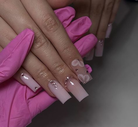 Plain Acrylic Nails, Mickey Nails, Tapered Square Nails, Plain Nails, Colored Acrylic Nails, Girly Acrylic Nails, Her Nails, Short Square Acrylic Nails, Acrylic Nails Coffin Pink