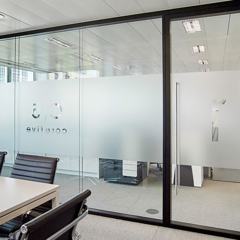 Glass Partition Designs For Office, Office Glass Door Design, Wall Office Design, Glass Door Office, Frosted Window Design, Office Partition Design, Glass Film Design, Glass Partition Designs, Glass Wall Office